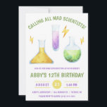 Calling all Mad Scientists! Science Birthday Party Invitation<br><div class="desc">Calling all Mad Scientists!  This cute science themed invitation is perfect for your event!</div>