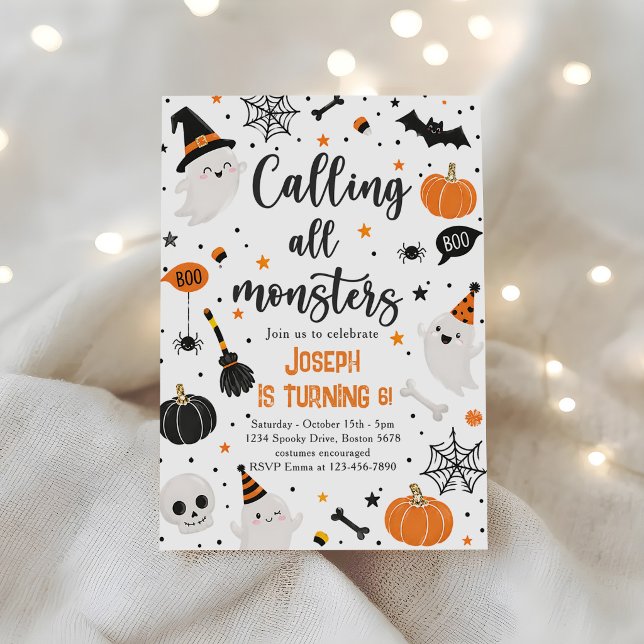 Calling all monster Halloween Birthday party Invitation (Creator Uploaded)