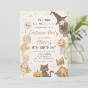 Calling All Monsters Halloween Birthday Invitation