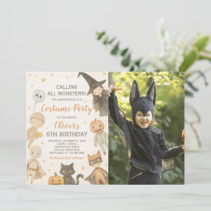Calling All Monsters Halloween Birthday Photo Invitation