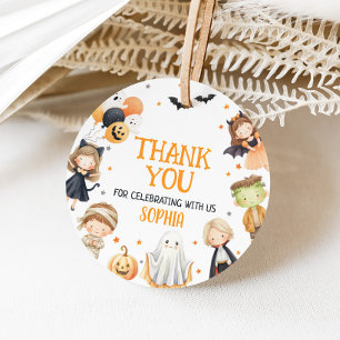 Calling All Monsters Halloween Birthday Round Favour Tags