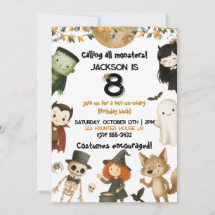 Calling all Monsters! Halloween Party Birthday Invitation