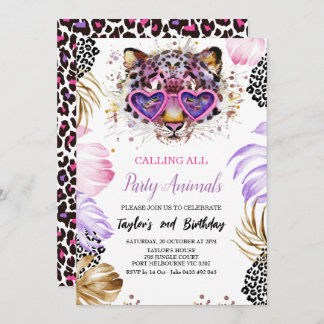 Calling All Party Animal Birthday Invitation