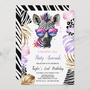 Calling All Party Animal Birthday Invitation