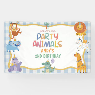 Calling All Party Animals Birthday Banner