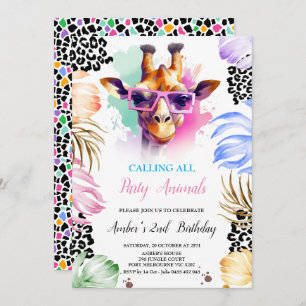 Calling All Party Animals Birthday Invitation