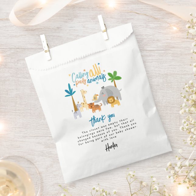 Calling All Party Animals Birthday Party Favour Bags (Clipped)