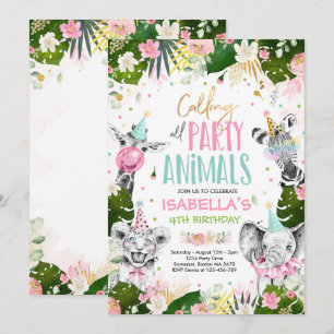 Calling All Party Animals Birthday Safari Birthday Invitation