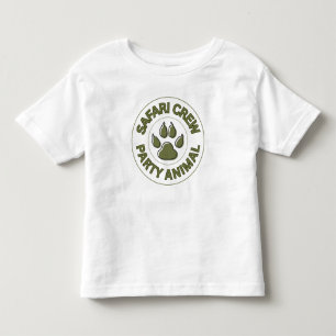Calling All Party Animals Boy Safari Crew Birthday Toddler T-Shirt