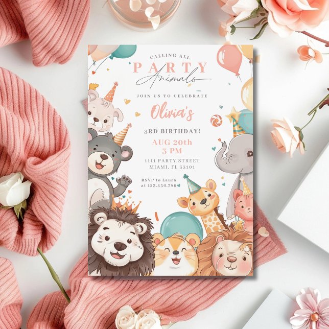 Calling All Party Animals Circus Photo Birthday Invitation (Creator Uploaded)