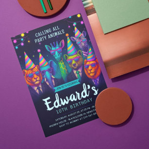 Calling All Party Animals – Fancy Animal Birthday  Invitation