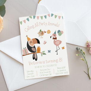 Calling all Party Animals! Fun Birthday Party Invitation