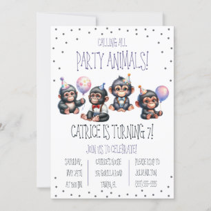 Calling all Party Animals! Gorilla Birthday Party Invitation