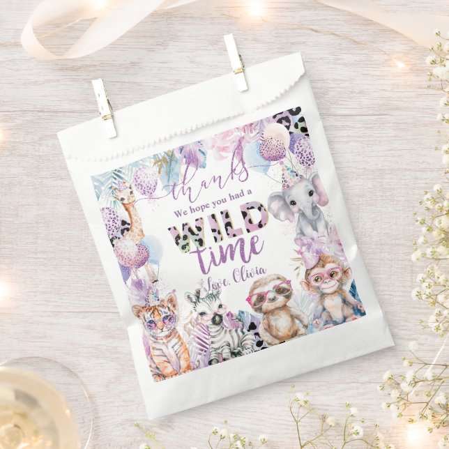 Calling All Party Animals Jungle Safari Birthday Favour Bags (Clipped)