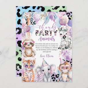 Calling All Party Animals Jungle Safari Birthday Thank You Card