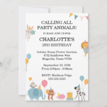 Calling All Party Animals Kids Birthday