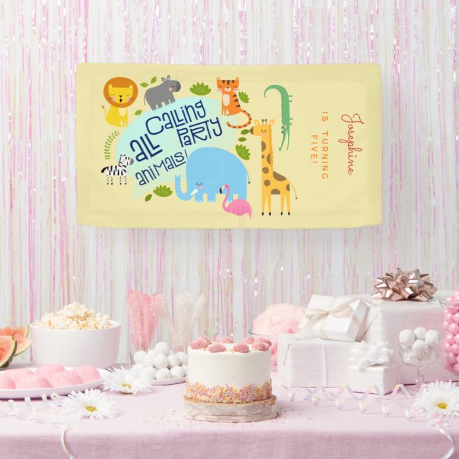Calling all party animals kids birthday party banner (Party)