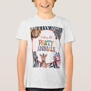 Calling All Party Animals Kids' Birthday Party Tri-Blend Shirt