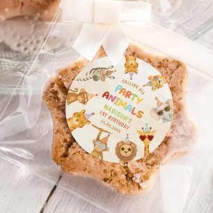 Calling All Party Animals Safari 1st Birthday Classic Round Sticker