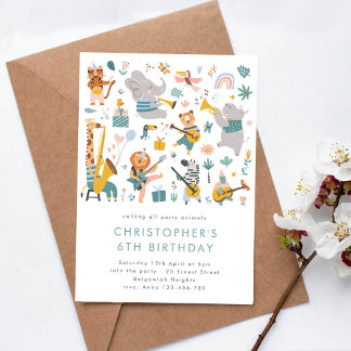 Calling all party animals Safari Animals Birthday  Invitation
