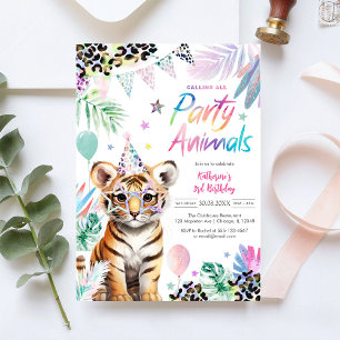 Calling All Party Animals Safari Birthday  Invitation