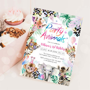 Calling All Party Animals Safari Birthday  Invitation