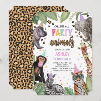 Calling All Party Animals Safari Birthday Invitation