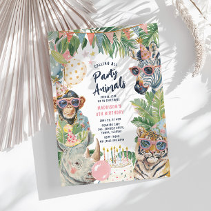 Calling All Party Animals Safari Birthday Party Invitation