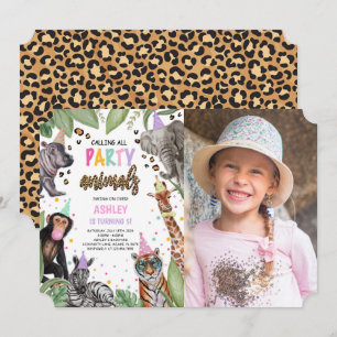 Calling All Party Animals Safari Birthday Photo Invitation