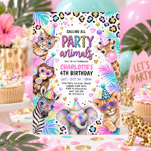 Calling All Party Animals: Safari Girl Birthday Invitation