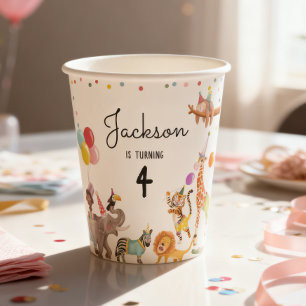 Calling All Party Animals Safari Joint Birthday Paper Cups