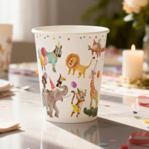 Calling All Party Animals Safari Joint Birthday Paper Cups