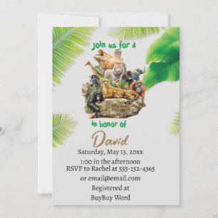 Calling All Party Animals Safari Zoo Birthday Invi Invitation