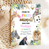 Calling All Party Animals Safari Zoo Girl Birthday