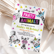 Calling All Party Animals Safari Zoo Kids Birthday