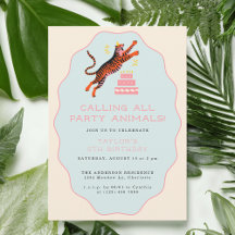 Calling All Party Animals Tiger Pink Kids Birthday