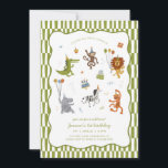 Calling All Party Animals Wild Safari Birthday Invitation<br><div class="desc">Get ready to celebrate in wild style with this adorable “Calling All Party Animals” birthday invitation! Featuring a playful mix of illustrated jungle friends — including a lion, tiger, monkey, zebra, hippo, and crocodile — this charming design is perfect for your little one’s first birthday or any fun-filled kids’ party....</div>