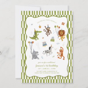 Calling All Party Animals Wild Safari Birthday Invitation