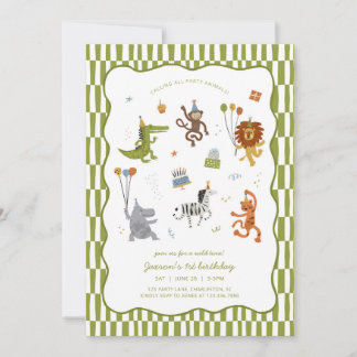 Calling All Party Animals Wild Safari Birthday Invitation