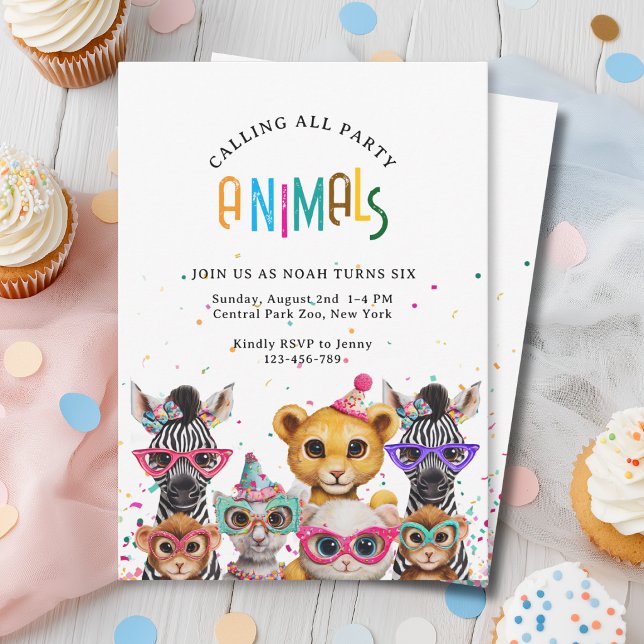 Calling All Party Animals! Zoo Birthday Invitation (Calling All Party Animals! Zoo Birthday Invitation. Prints and Instant Download)