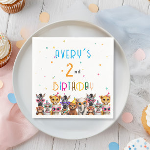 Calling All Party Animals! Zoo Birthday Napkin