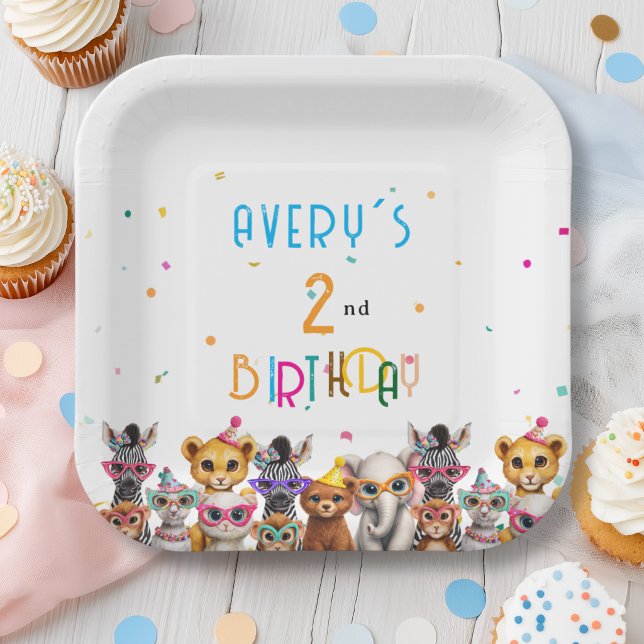 Calling All Party Animals! Zoo Birthday  Paper Plate (Calling All Party Animals! Zoo Birthday Custom Paper Plates)