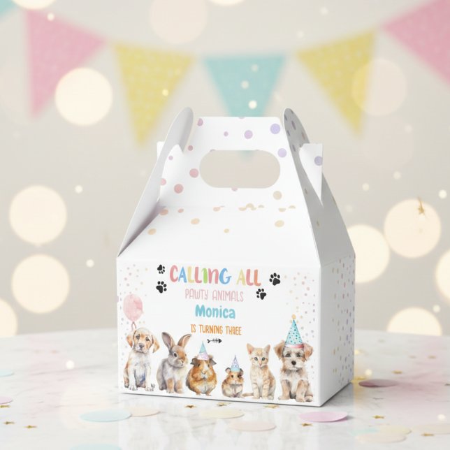 Calling all pawty animals birthday party favour box (Creator Uploaded)