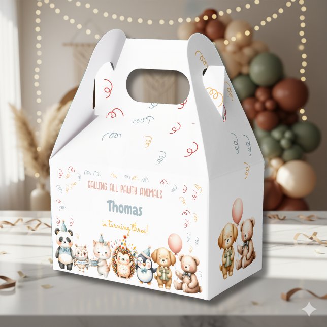 Calling all pawty animals birthday party favour box (Creator Uploaded)