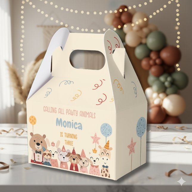 Calling all pawty animals birthday party favour box (Creator Uploaded)