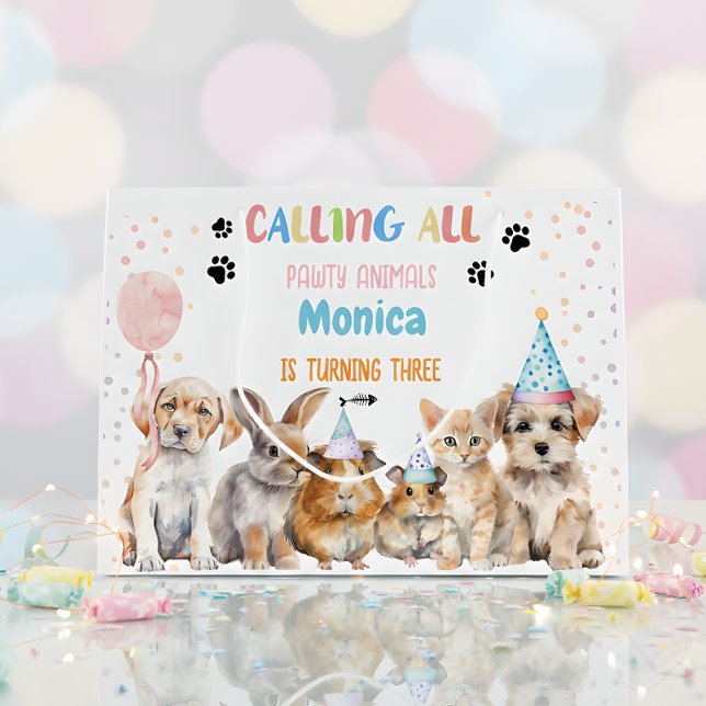 Calling all pawty animals birthday party large gift bag (Creator Uploaded)