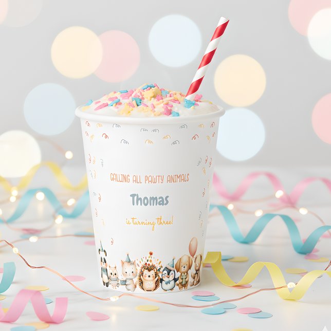 Calling all pawty animals birthday party paper cups (Creator Uploaded)
