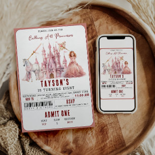 Calling All Princesses Magical Castle 8th Birthday Invitation