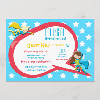Calling All Superheroes Birthday Party Invitation