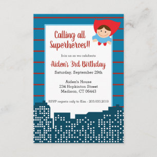 Calling All Superheroes! Birthday Party Invitation